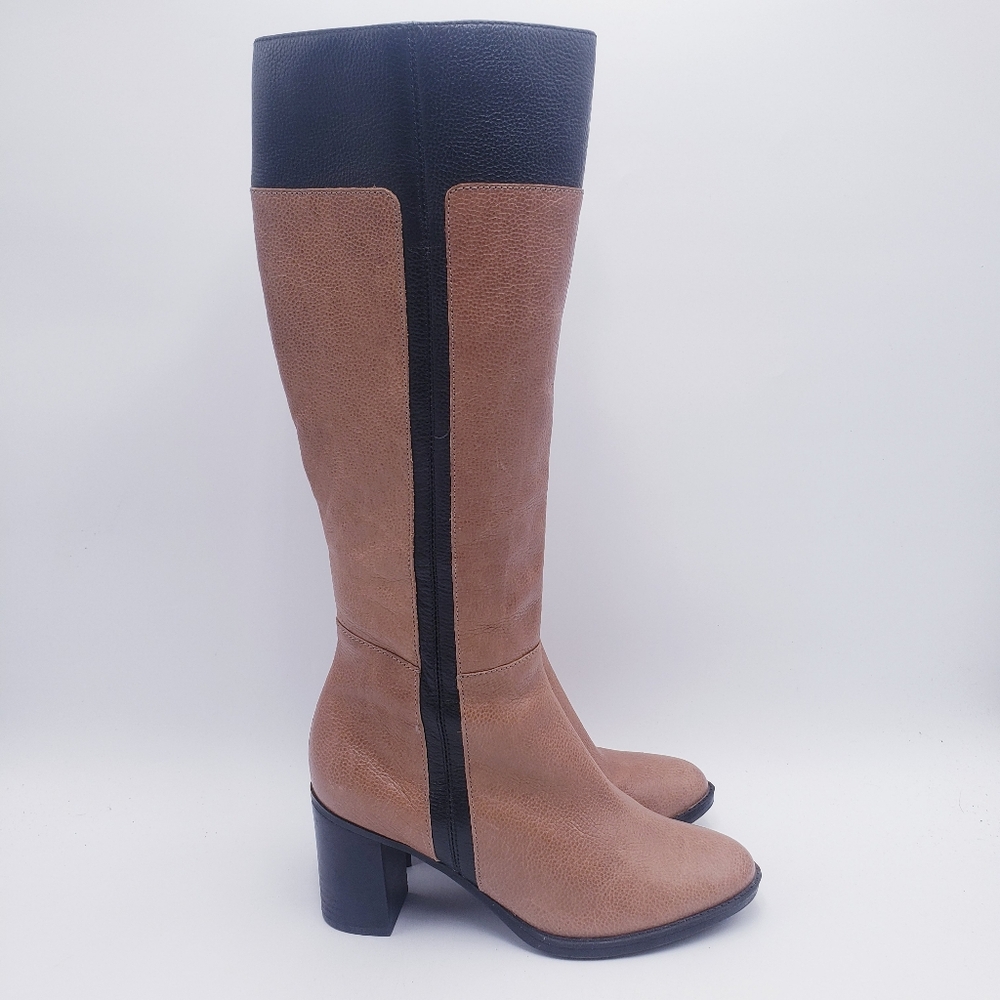 Naturalizer Tan and Black Heeled Boots